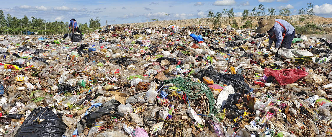 Pile of domestic garbage in Thailand 