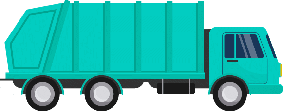 Cartoon people throwing out rubbish and trash into disposal containers flat vector illustration  Garbage truck standing on city road  Recycle service and industry concept