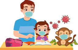 cute little girl study with father at home together