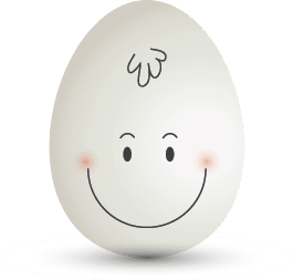 Easter egg with cute hand drawn happy face