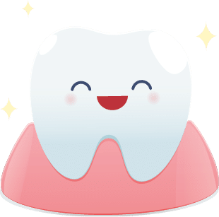 Set of cute little teeth on blue background - Total health and Dental problems - illustration and vector design