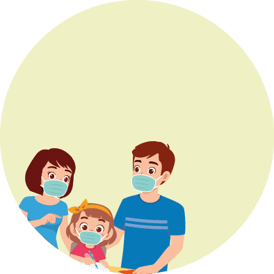 cute little girl study with mother and father at home together