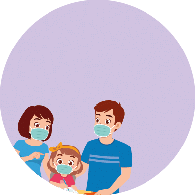 cute little girl study with mother and father at home together