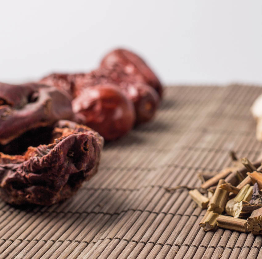 Chinese Herbal Medicine on the table.